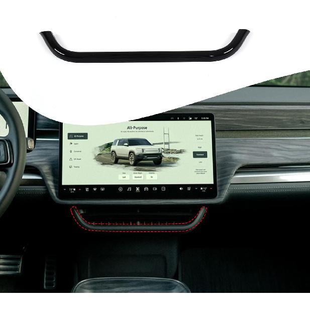 Lcojicep Car Center Vent Frame Trim Compatible with Rivian R1T R1S 2022-2023, ABS Car Interior Center Air Conditioner Lower Trim Accessories (Carbon