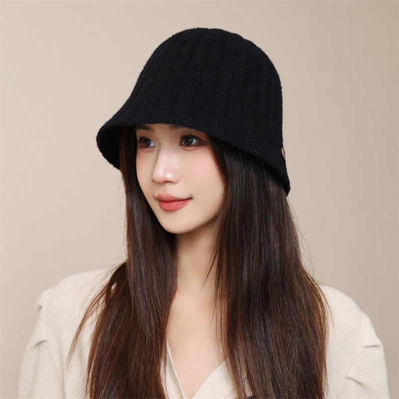 Hat Women's Autumn and Winter New Ear Protection Knitted Wool Hat Thermal Basin Hat Casual Cold Hat
