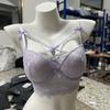 New Sexy Pure Desire To Wear Lace Underwear Women's Suit Cross-dew Belt Love Pendant Steel Ring Gathering Bra Cover