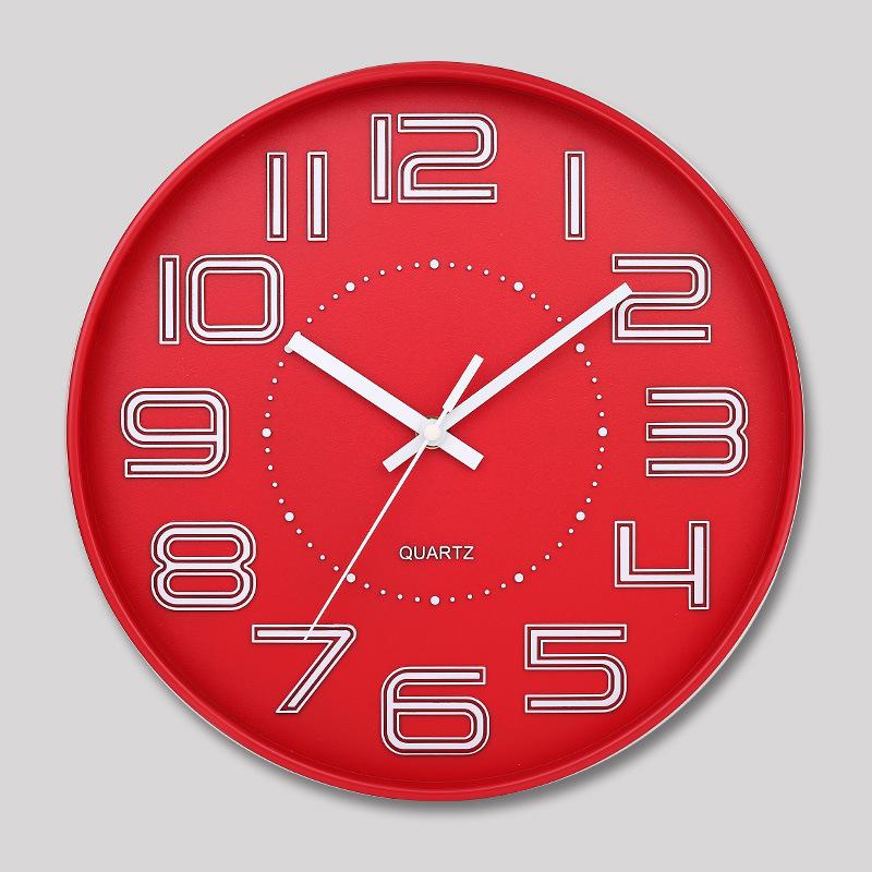 12 Inch 30CM Silent Wall Clock, Creative and Fashionable, Three-dimensional Digital Minimalist Clock for Home Living Room
