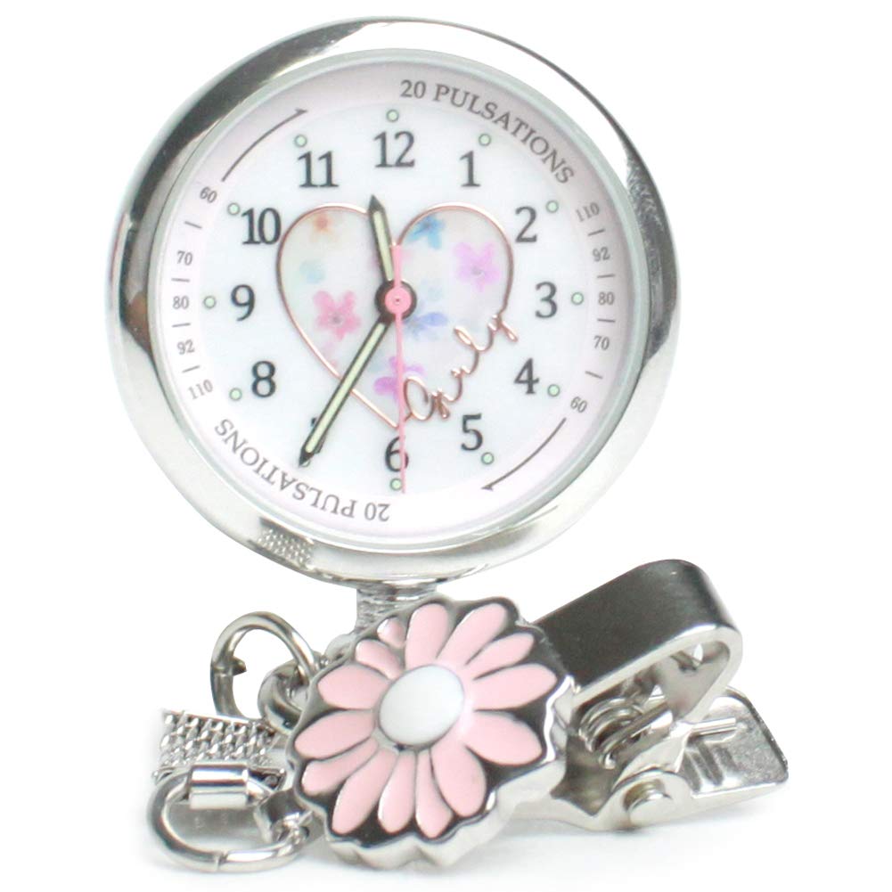 

Blanc Angers Watercolor Heart Nurse Watch Clip Type Luminous Type Pink BA-suiheart