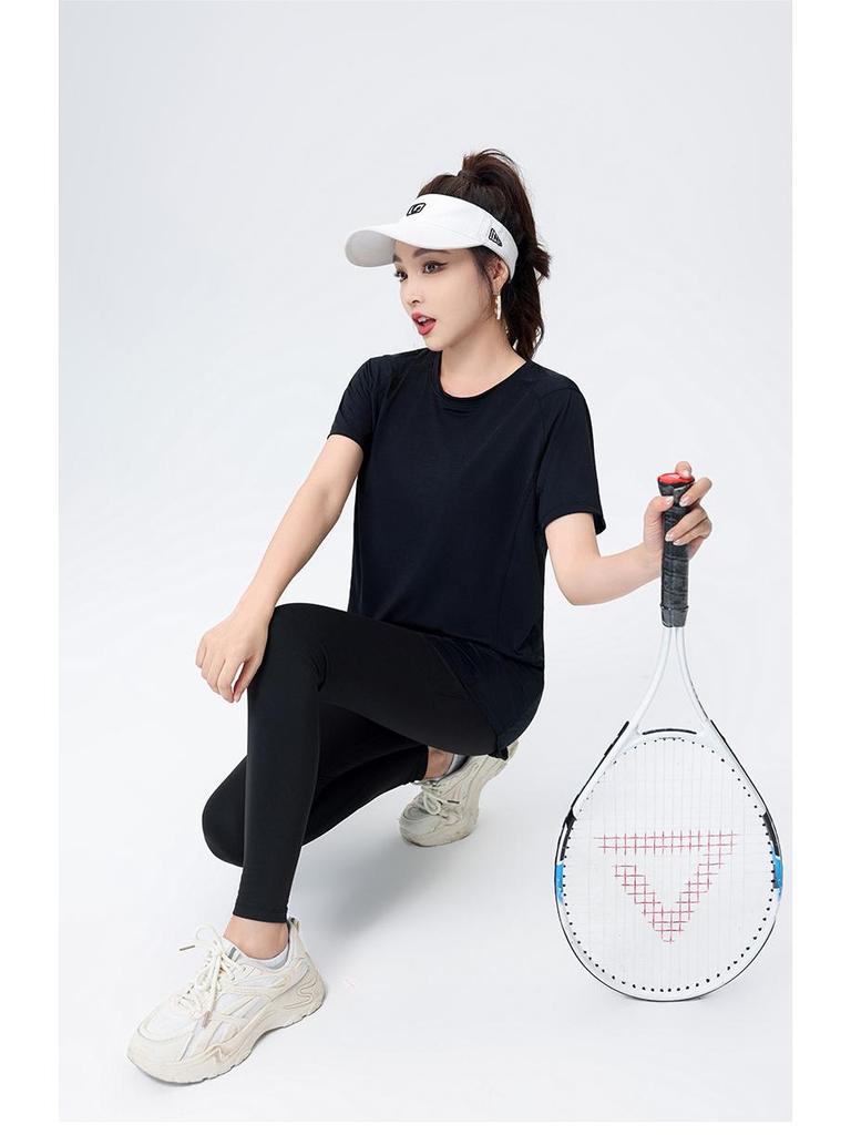 Sommer Fitness Top in Übergröße für Damen – Bauchbedeckendes Kurzarm Yoga & Lauf T-Shirt