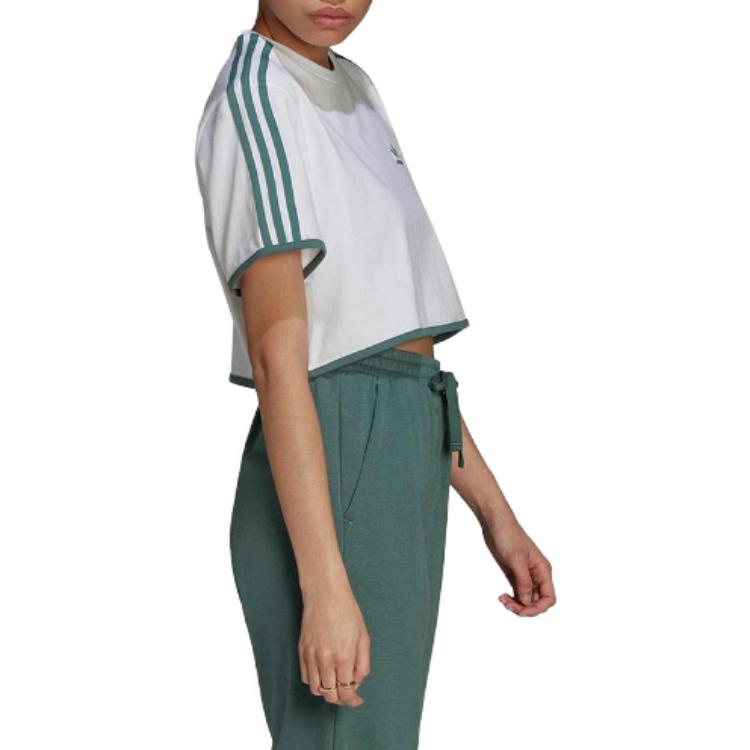 Adidas Originals Drop Shoulder Sleeve T Shirt Women's White HE4677