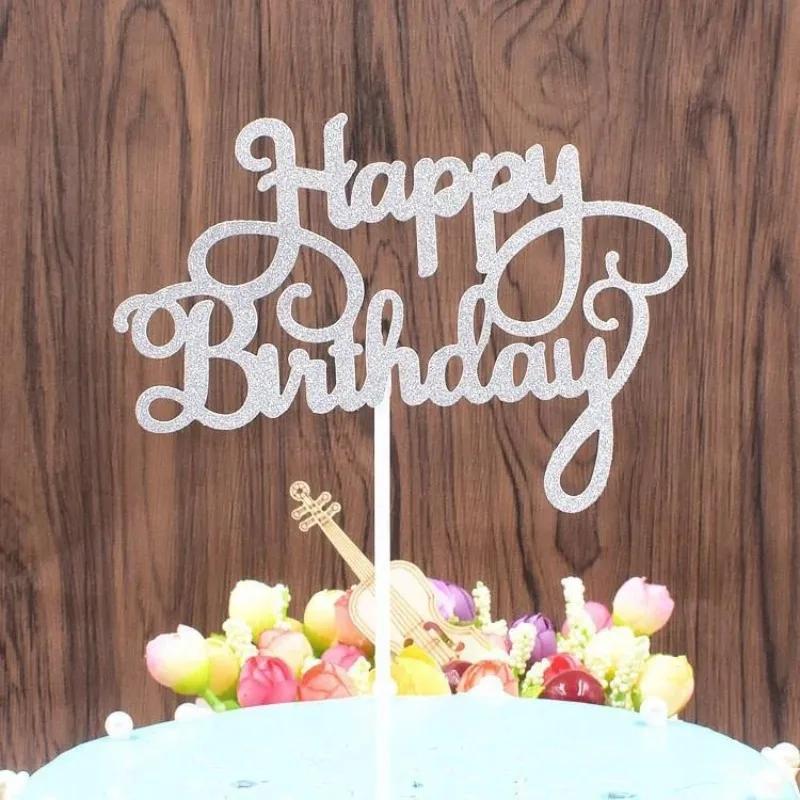 10/20pcs Happy Birthday Cake Topper Decoration DIY Acrylic Letter Birthday Party Supplies cake decorating tools