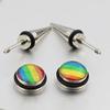 Lgbt Rainbow Color Earrings Steel Gay Pride Men's Earring Lesibian High Stud Lovers Earrings Jewelry