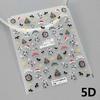 Gold Stamped White Christmas Tree Snowflake 3D Self Adhesive Nail Art Stickers Santa Claus Elk Xmas Cartoon Cute Manicure Decals