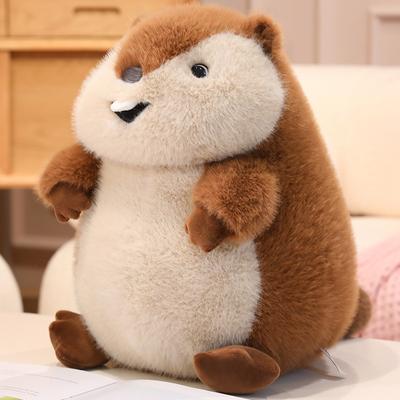 Non-Toxic Kawaii Simulation Groundhog Plush Doll Lifelike Marmot Plush Toy Stuffed Animal Groundhog Birthday Gift