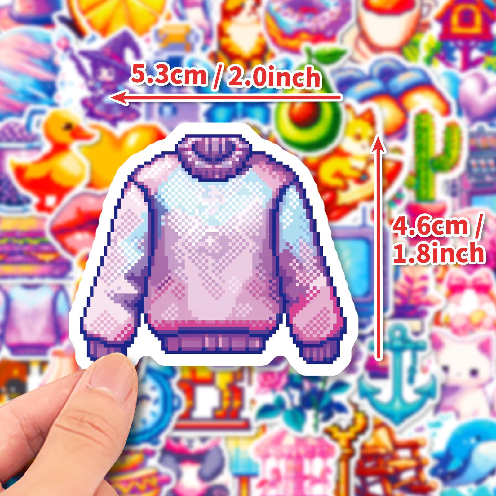 

50 Маленьких Свежих Пиксельных Наклеек Ветровых Не Повторяющихся Мозаичных Наклеек Сделай Сам Чемодан Блокнот Справочник