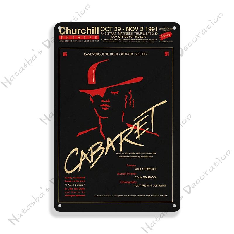 Cabaret Poster Music Movie Metal Sign Decorative Plate Home Restaurant Bar Club Wall Decor Vintage Metal Poster Industrial Decor