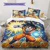 Dragon Ball Goku Pattern Bedding Quilt Set Quilt Cover Pillowcase Home Decoration Birthday Gift (1 * Duvet Cover + 2 * Pillowcase, Without Core)