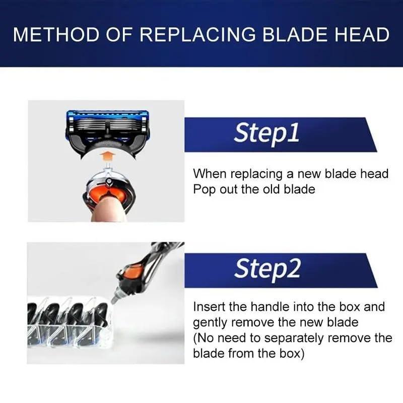 Five-layer Manual Shaving Head Black Orange Universal 5-layer Knife Holder Men's Beard Knife