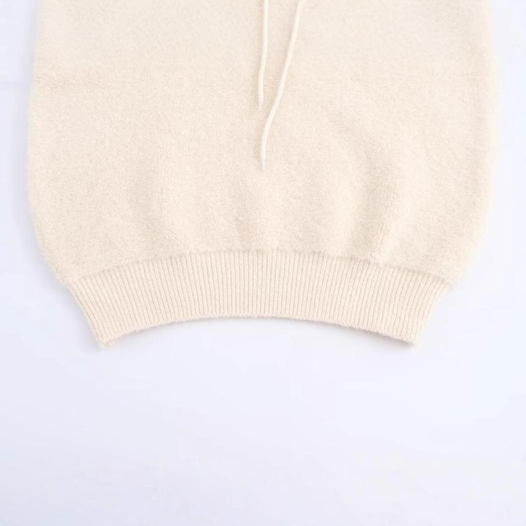 2024 Autumn Women's Casual Knit Half-Zip Hooded Vest