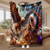 Local Warrior, Spiritual Gift, Soft Fleece Blanket, Vibrant Feathers Design, Multi-Purpose Home Decor, Cozy Comfort