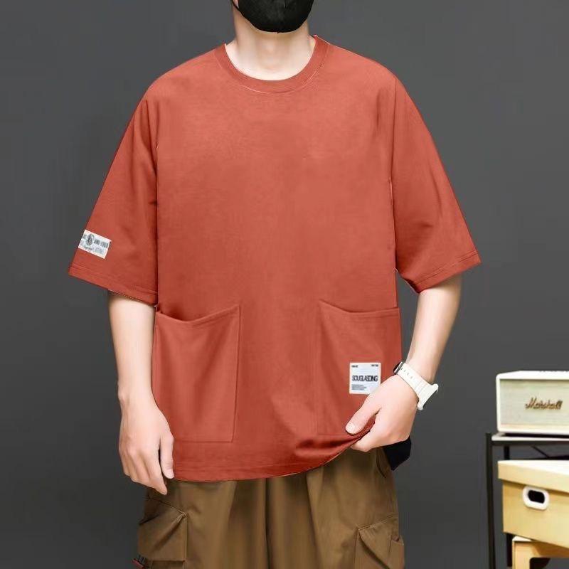 

Men s Summer Loose Fit Pocket T-Shirt - Casual Short Sleeve Top M зелёный