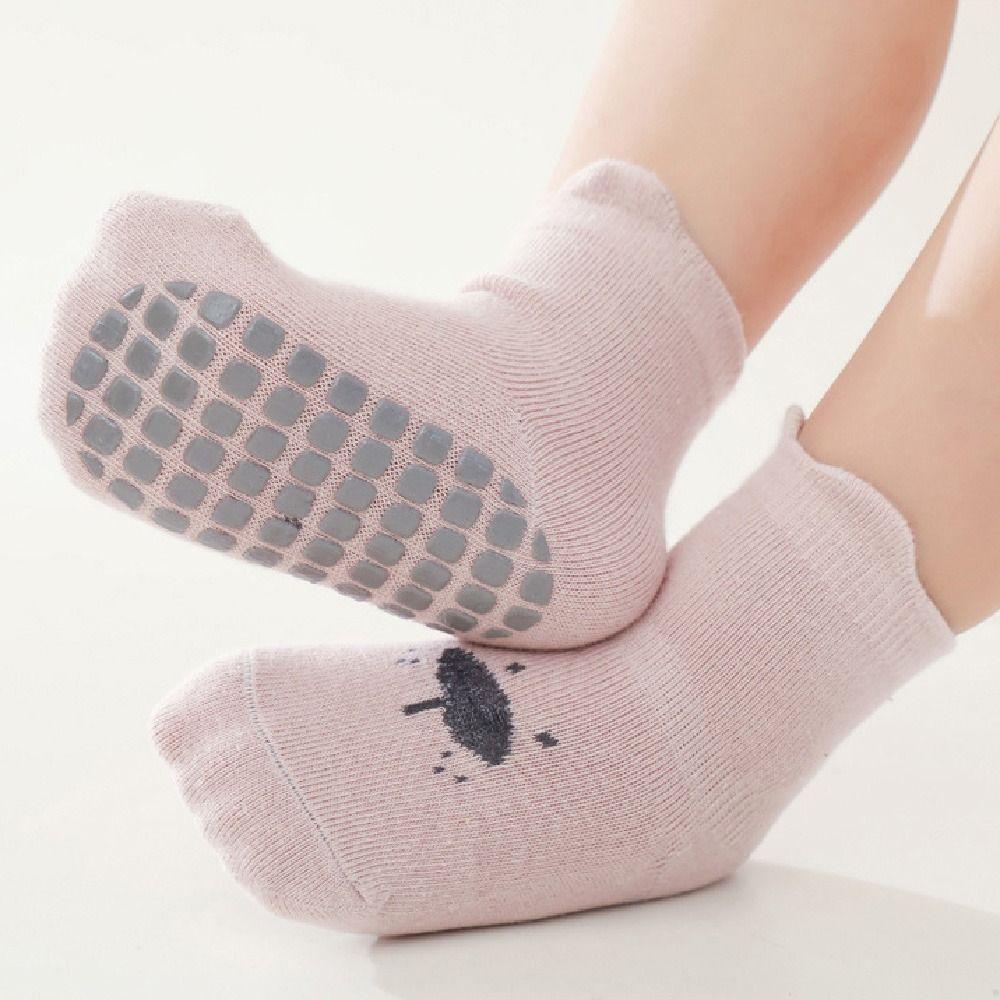 5Pairs Trampoline Socks Non-slip Baby Floor Socks Soft Cute Toddle Step Socks Kawaii Breathable Kids Cartoon Socks Indoor Use