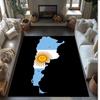 Tappeto in Flanella Stampato Squadra Nazionale di Calcio Argentina Antiscivolo Morbido Poliestere Tappeto per Pavimento Tappetino Decorativo per Interni per Camera da Letto Soggiorno Divano