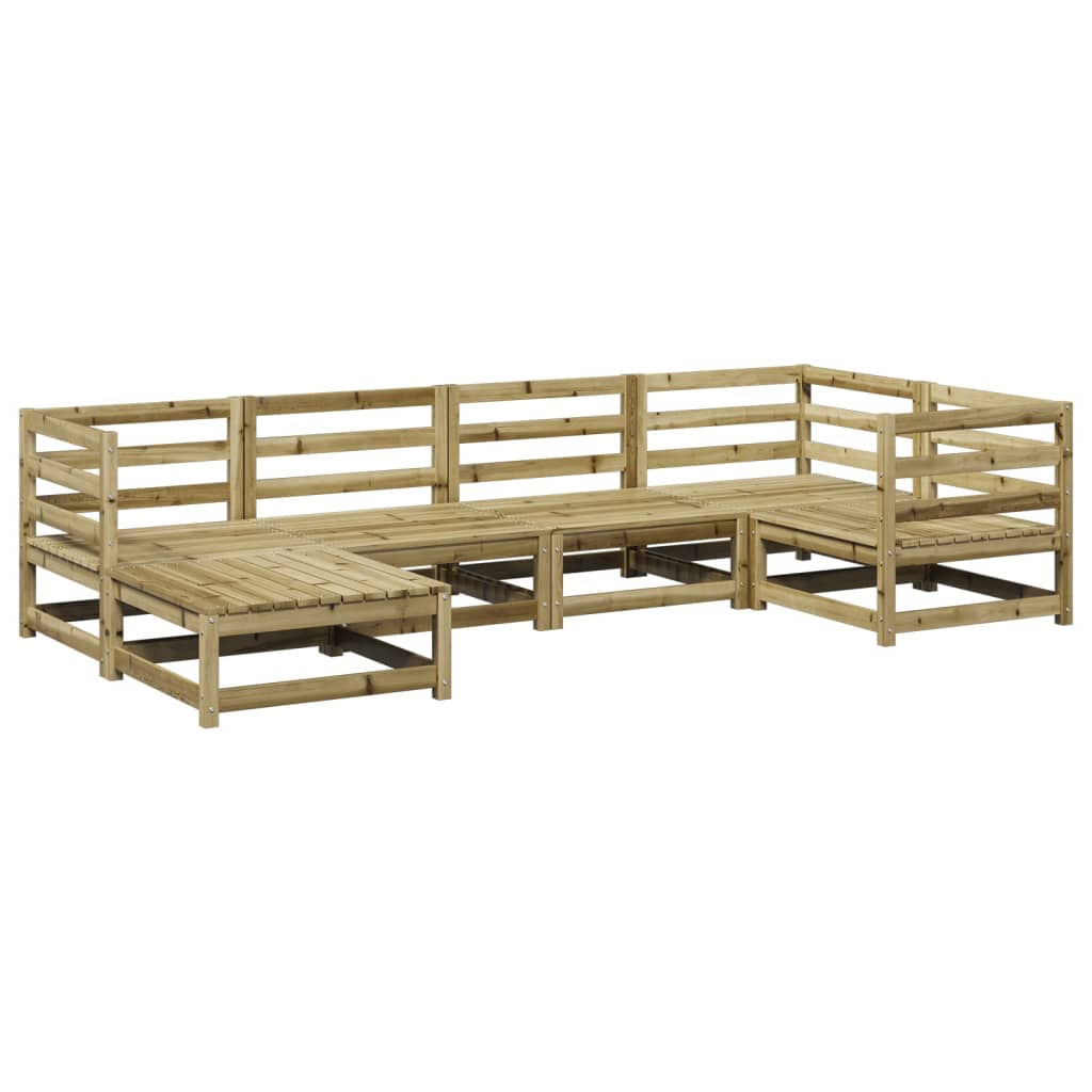 6 Piece Garden Sofa Set Pressure Treated Pine Wood