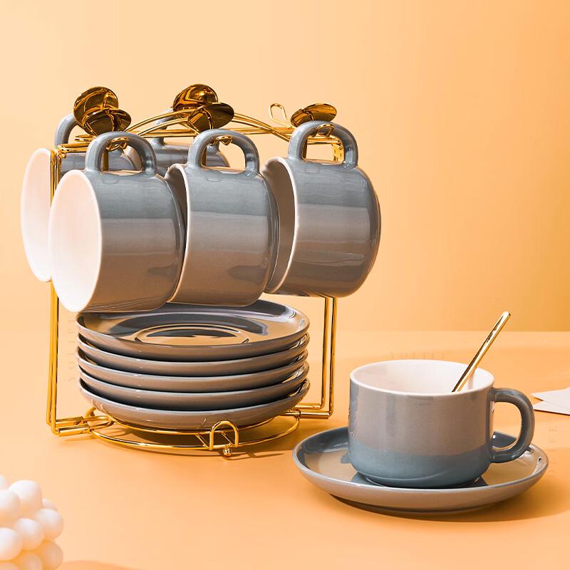 Ceramic Coffee Cup and Saucer Set
