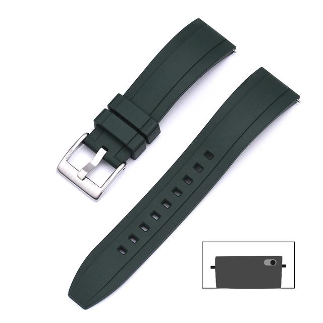 JUELONG Vulcanized FKM Rubber Watch Strap 18mm 19mm 20mm 21mm 22mm 23mm 24mm Perfect Fit Flat End Quick Release Watchbands