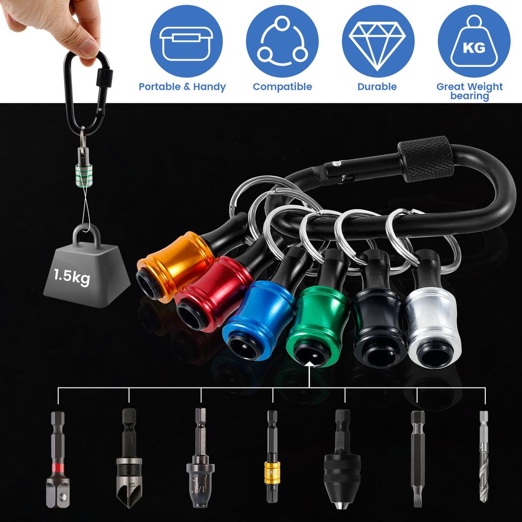 Screwdriver Bit Holder 1/4 Inch Hex Shank Keychain Bit Holder Extension Bar Drill Bit Holder Quick Change for Drill Bits
