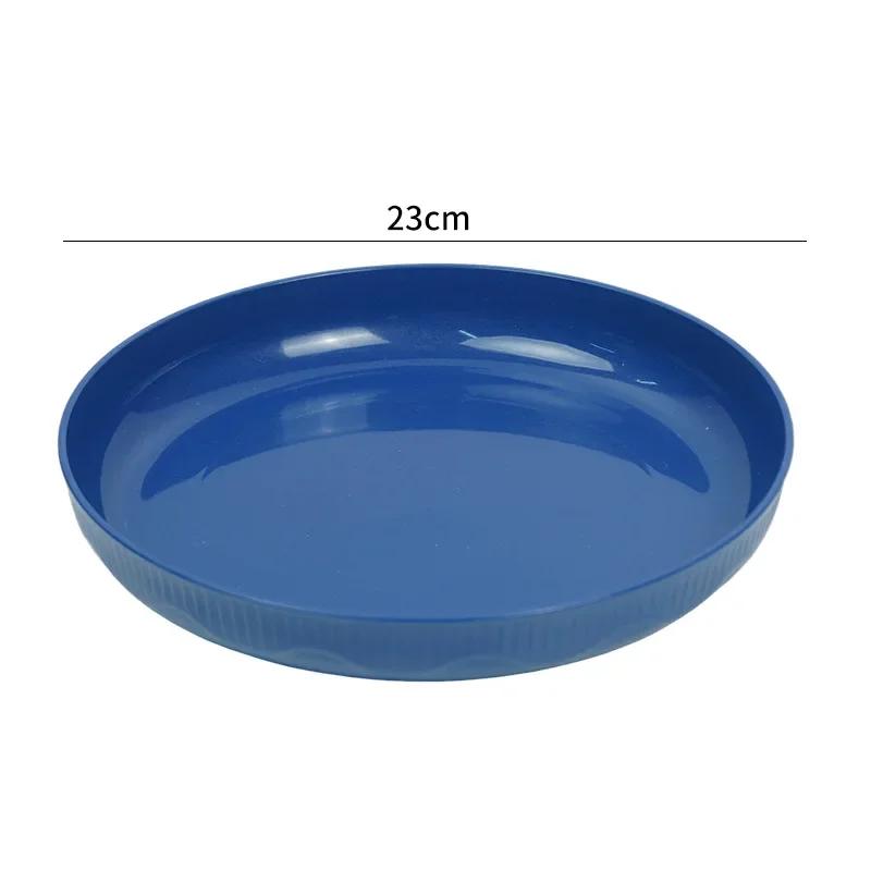 23cm Lightweight Unbreakable Wheat Straw Plates Deep Dinner Plate for Kids Toddler Adult Dishwasher Microwave Safe