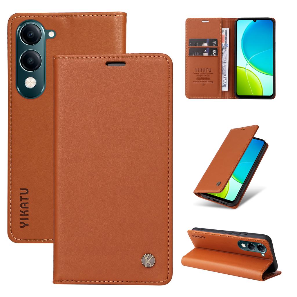 For Vivo Y04 4G/vivo Y29s 5G Wallet Case YIKATU YK- 001 PU Leather Phone Cover with Stand