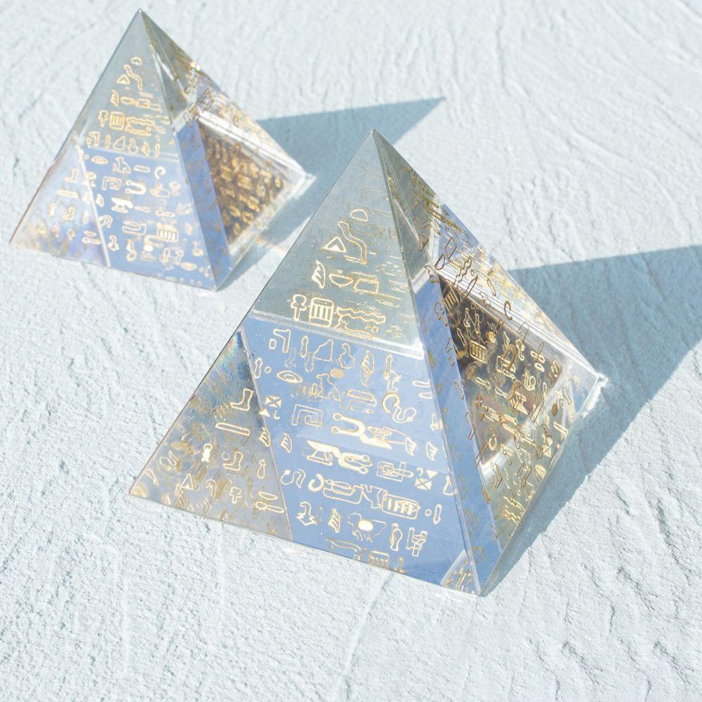 Triangle Scripture Pyramid Ornaments Mini Desktop Ornament Crystal Pyramid Crafts  Car