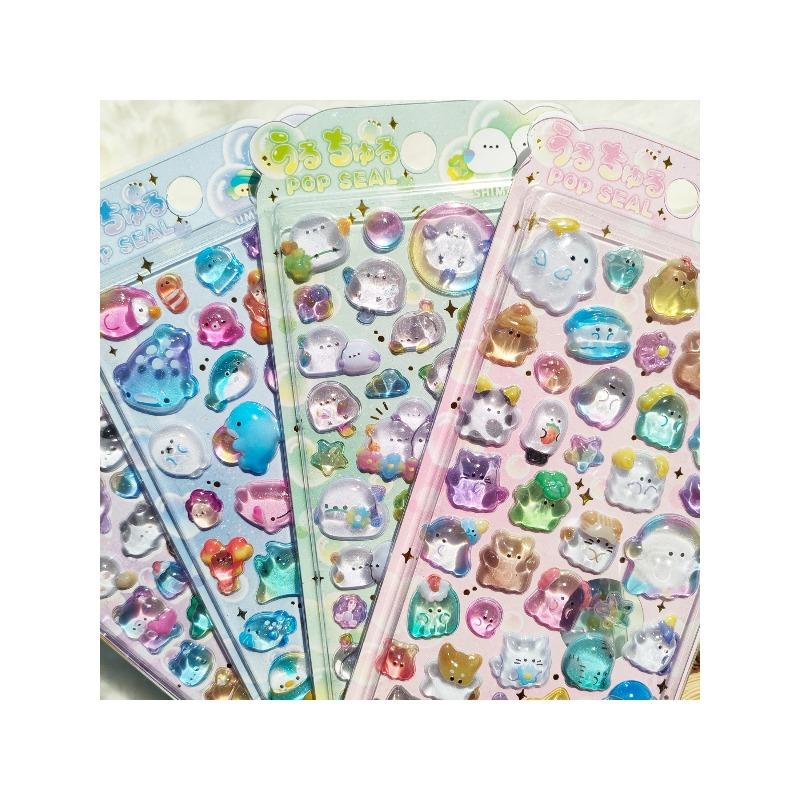 4-Piece Set Of Sparkling Crystal Decorative Stickers - Cute Animal And Flower Designs For Phone Cases And Laptop Stickers