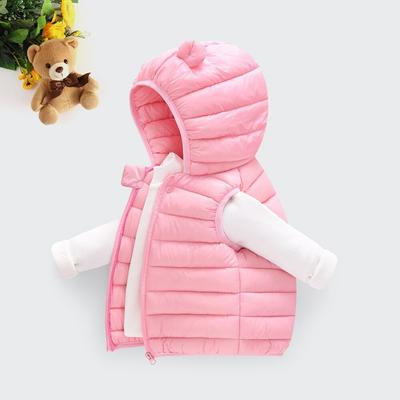 Chalecos de algodón de color liso de invierno para niños con capucha