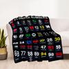 F1 Driver Number Chart Blanket Durable Comfort Great for Bedding Office Office Chair for All Seasons Warmthful Decor