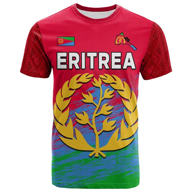 New Eritrea Football Jersey T Shirt Men's Sports Tees Eritrean Flag Graphic Oversized Tops Unisex Casual T-shirts Team Uniforms