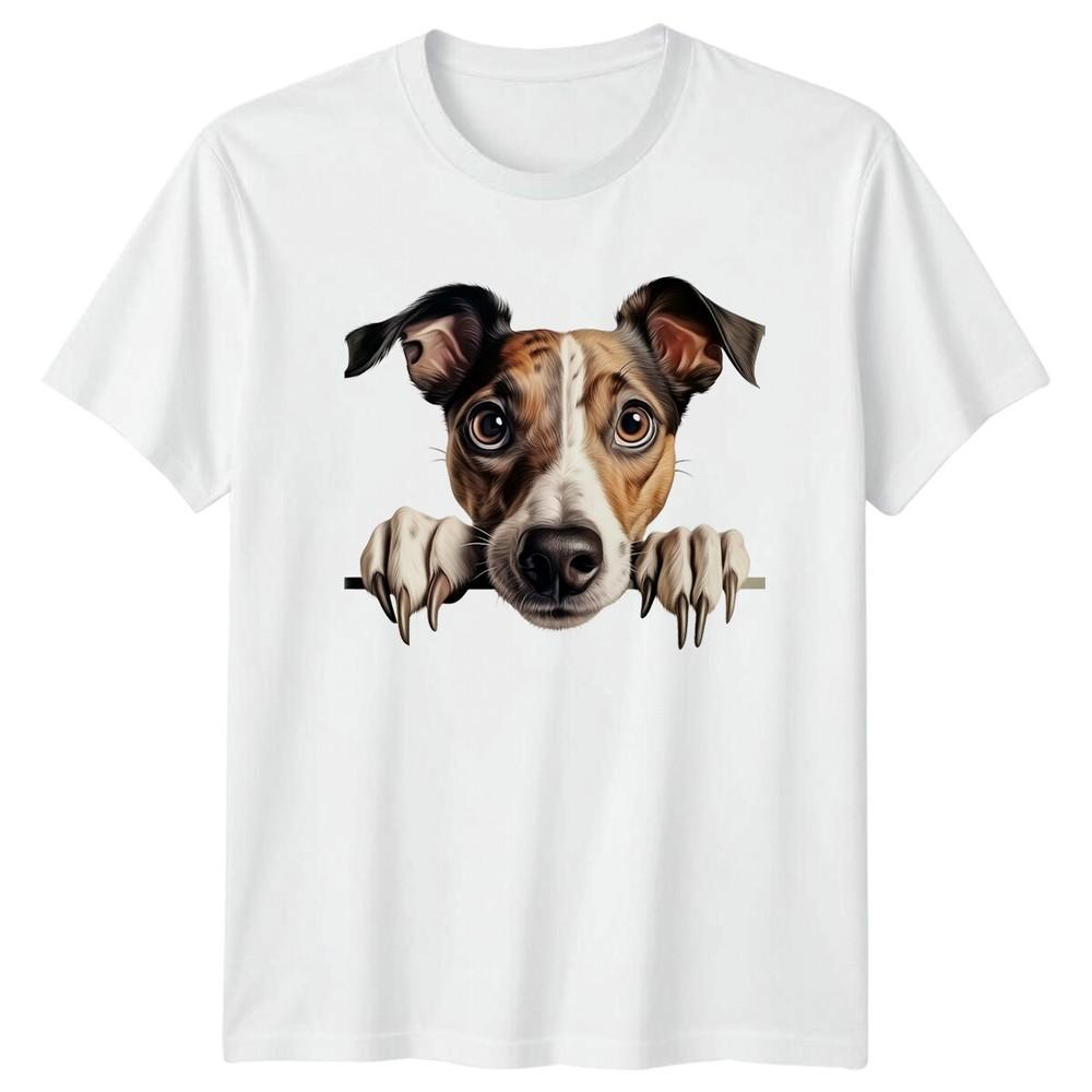 Cute Dog Peek A Boo Pet Animal Lover Graphic TShirt S