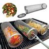 Neuer Grillkorb BBQ-Korb Rollendes Edelstahl-Grillgitter Barbecue-Zubehör Tragbar Einfache Reinigung für Outdoor-Camping-Grillen MIT