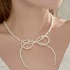BESTY Ballon Pearl Ribbon Necklace