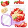 Coppa Taglia Frutta per Fragole, Banane, Uova Sode - Taglierino Staccabile con Piatto a Pressione - Lama in Acciaio Inossidabile 304 - Taglio Rapido e Sicuro