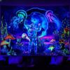 Brushed Fabric Blacklight Astronaut Aesthetic Tapestry for Bedroom  For Bedroom