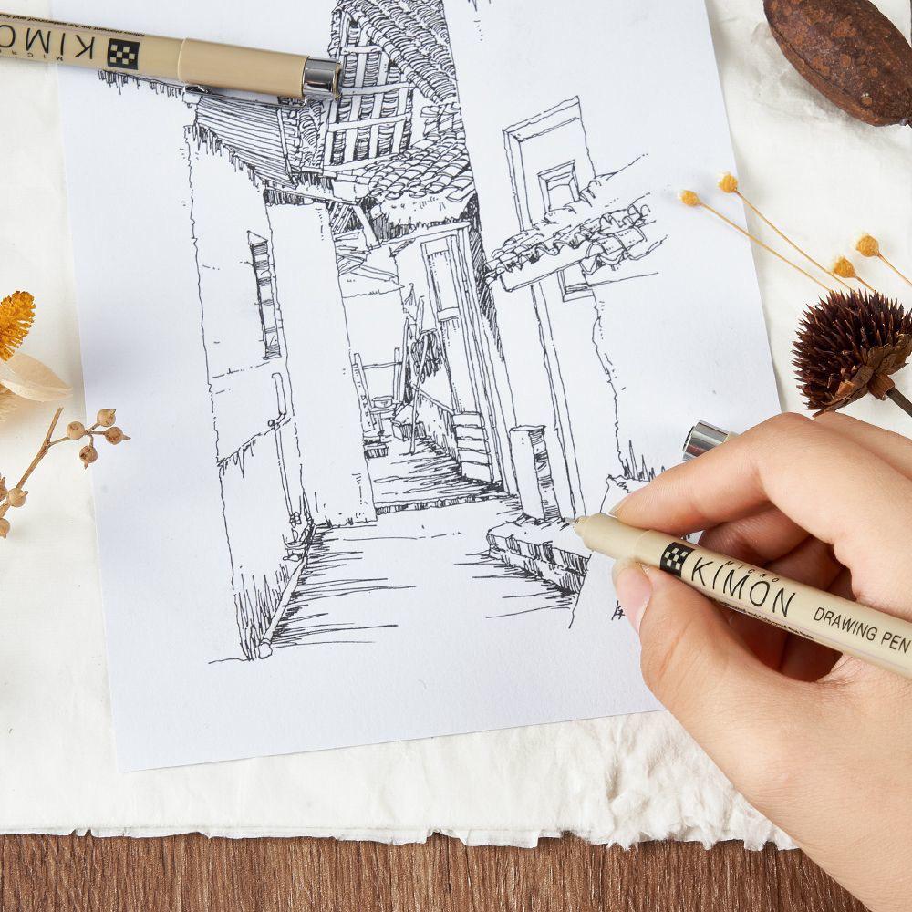 Penna Impermeabile Giapponese a Punta Fine per Disegno Artistico e Manga