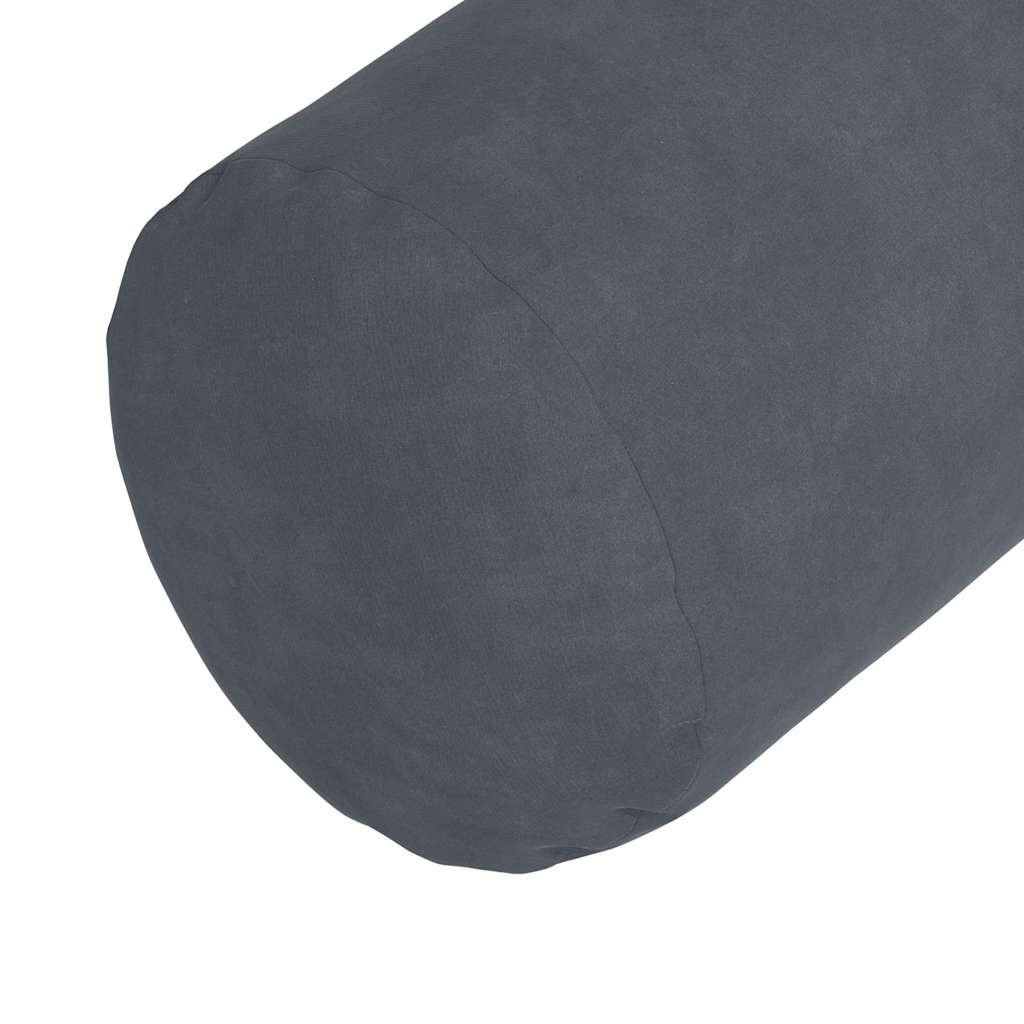 Bolster Cushions 2 pcs Dark Grey Ø 15 x 40 cm Cord Fabric