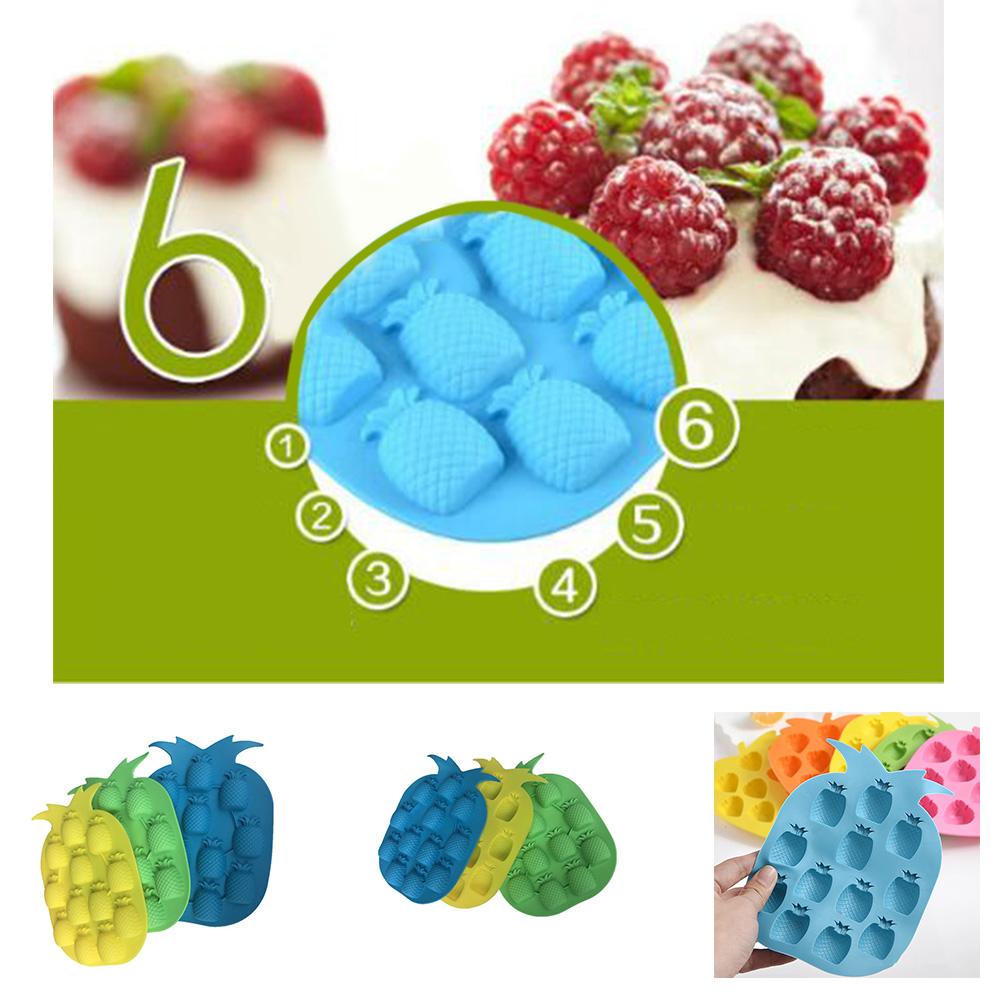 Silicone Ice Mold 12 Even Pineapple Shape DIY Baking Mould Tool for Jelly Pudding Chocolate Cake