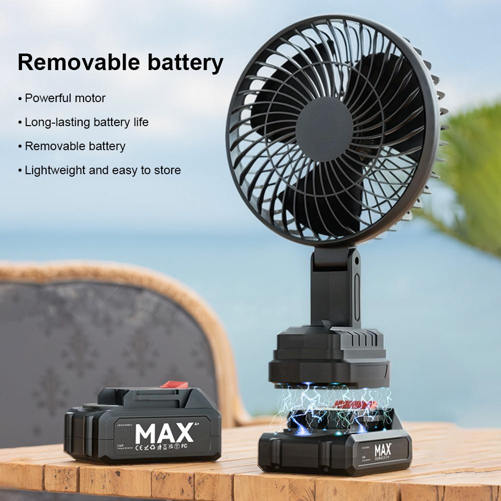 Portable Cordless Fan Rechargeable Personal Desktop Table Fan for Indoor Outdoor Tent Travel BBQ Fishing Jobsite