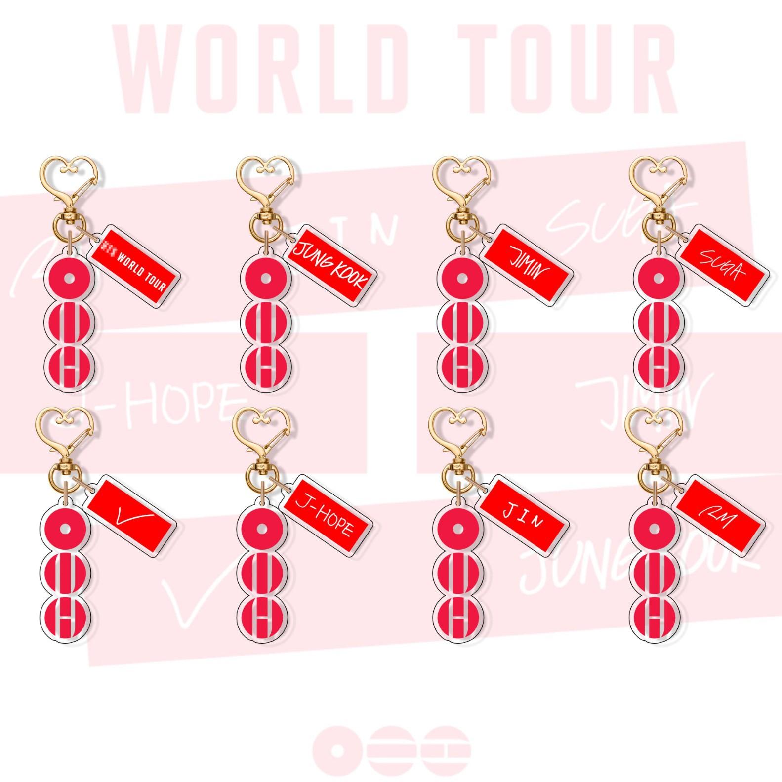 8 шт. Брелоки BTS World Tour, Мерч, Подвески для Сумок, Подарки для Фанатов 1