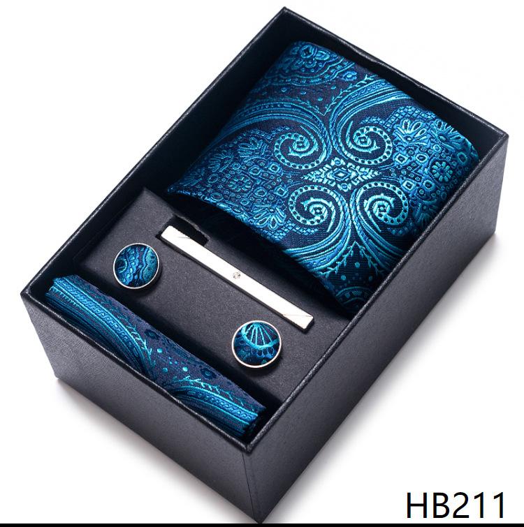 Gift Box Men'S 8Cm Tie Business Dress Jacquard Yarn Business Career Tie Set Men