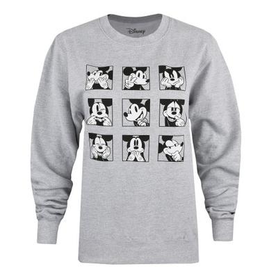 Womens/Ladies Mickey Mouse Face Crew Neck Sweatshirt