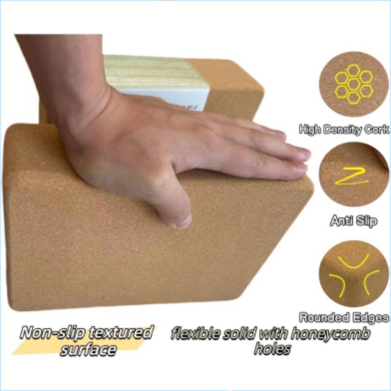 Yoga Brick Highdensity Cork Yoga Block For Stretching And Flexibility Practice