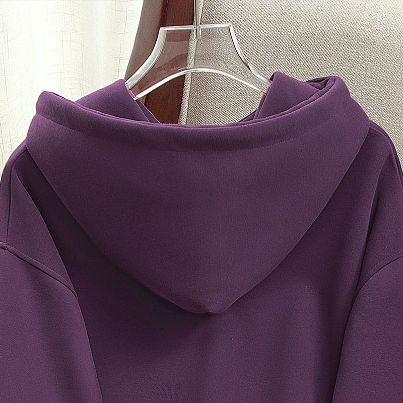 New Autumn Clothing for Women's Drawstring Hooded Letter Pattern Top Falling Shoulder Long Sleeve Sweatshirt