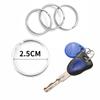 20/100pcs Stainless Steel Key Ring Key Chain 25mm Round Flat Round Split Keychain Polished Metal Blank Circle For DIY Findings