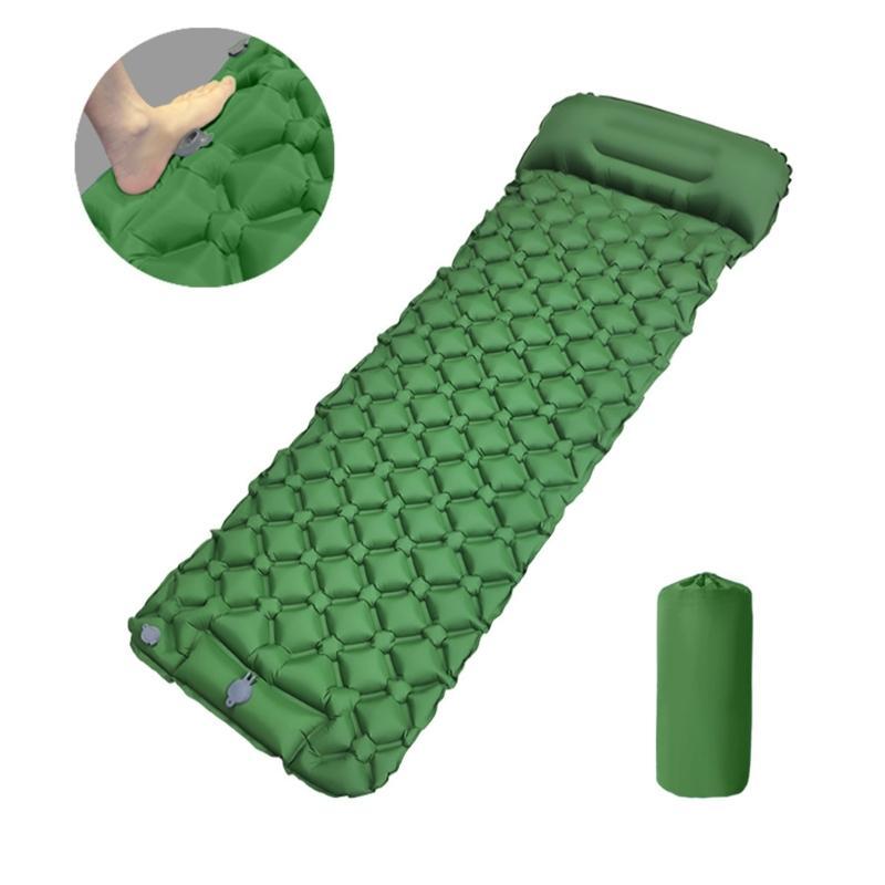 Folding Camping Sleepings Mat Inflatable Backpacking Sleepings Pad with Pillow Lightweight Watertight Camp Sleepings Pad