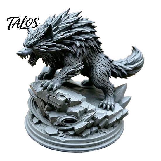 3D Printed Wolf Statue, Howling Wolf Figurine, Wild Wolf on Rock Sculpture, Collectible Animal Ornament for Home Office Desk