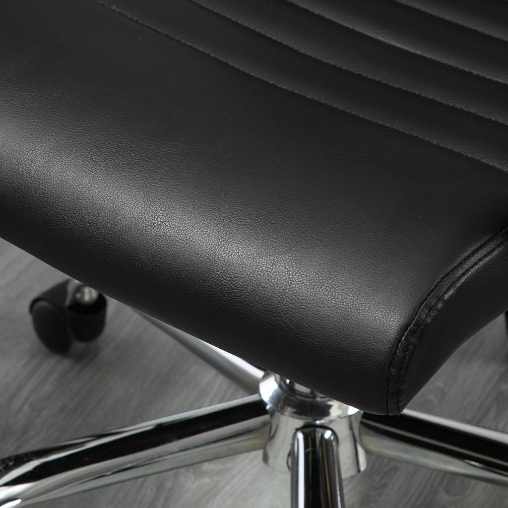 Office Chair Ergonomic Desk Chair with Armrest, Height Adjustable Swivel Chair with Rocking Function, Faux Leather, Padded Computer Chair, Black