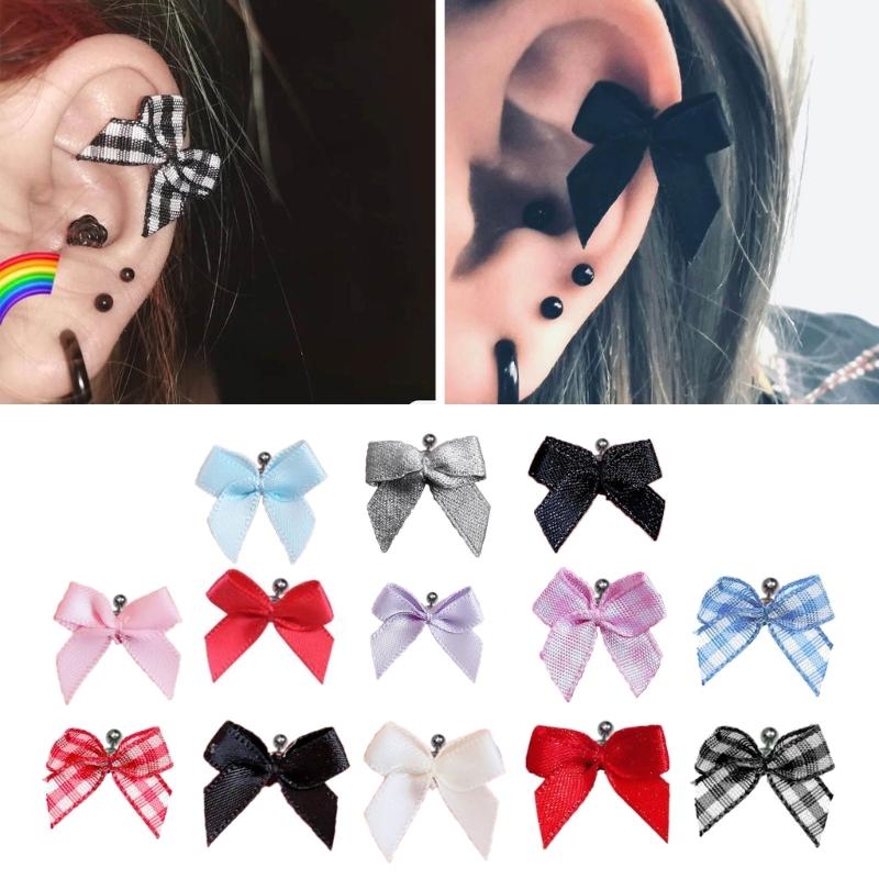Bowknot Ear Studs Helix Piercing Earrings Titanium Steel Cartilage Earrings Body Jewelry Accessories Personality Jewelry